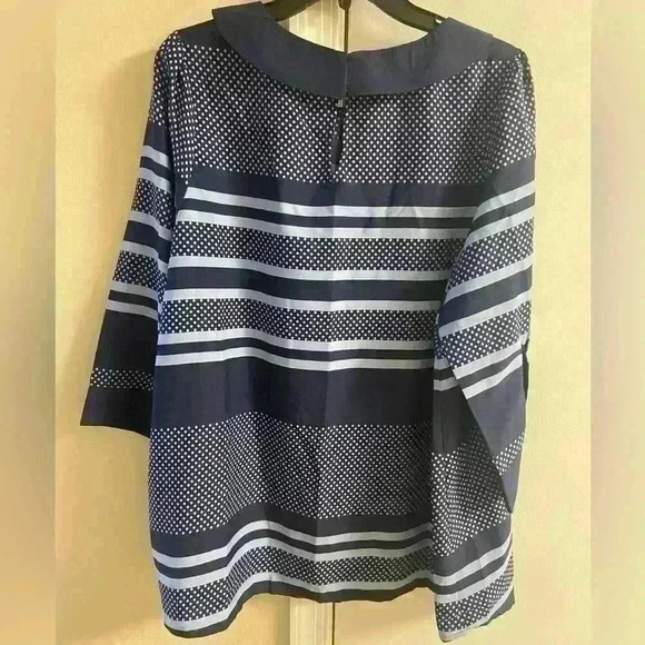 ModCloth navy blue pull over blouse granny core Peter Pan collar. Sz 1X. NWOT - Picture 5 of 6